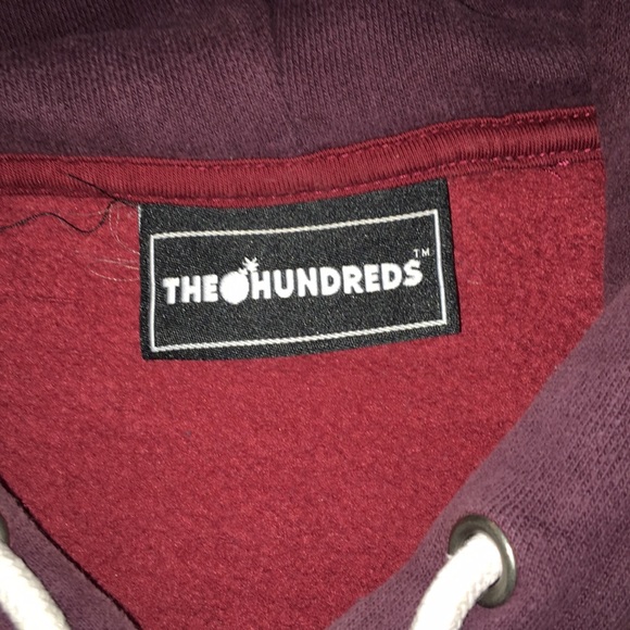 Men’s Hundreds Red/Maroon/Wine Hoodie Size Small - Picture 2 of 5